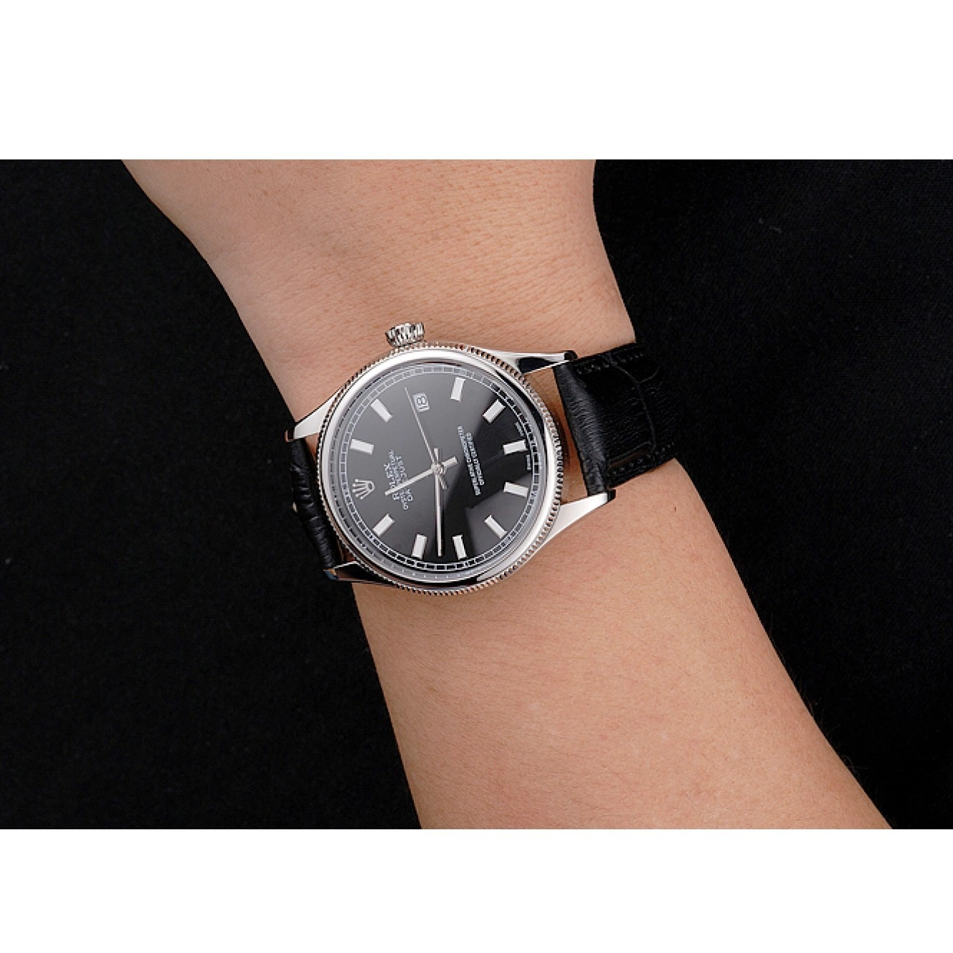 Best AAA Replica Sites Black Case Bracelet And Rolex Swiss Stainless Datejust Dial Steel 0728